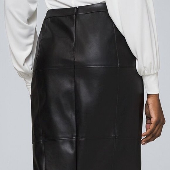WHBM $110 Vegan Faux Leather Pencil Skirt 14 - Picture 5 of 6